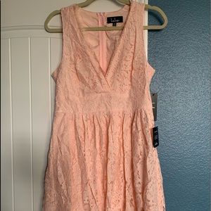 Lulu’s NWT blush pink lace skater dress. Size Medium.